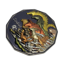 custom UV printing 3D zodiac coin