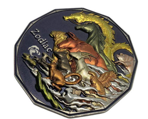 custom UV printing 3D zodiac coin