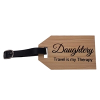 custom travel bamboo luggage tag