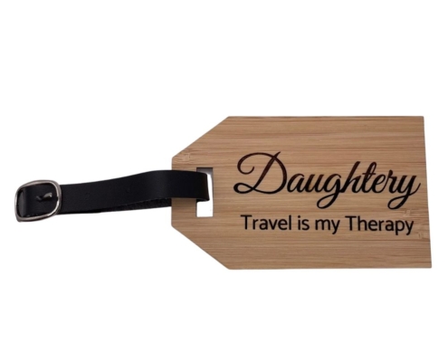 custom travel bamboo luggage tag