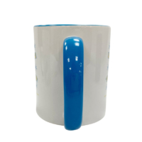 custom white mug with colored handle