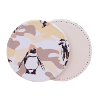 custom full color printed leather coaster