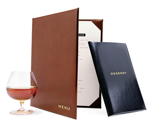 personalized leather wine list holder and menu holder