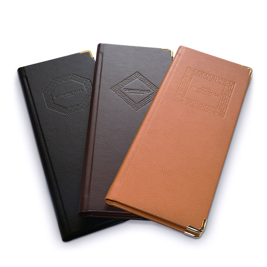 personalized leather menu folders
