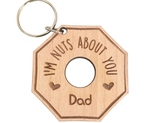 custom made father day gift wooden keychain