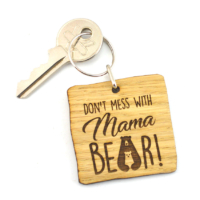 custom engraved logo wooden keychain