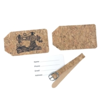 custom logo printed cork luggage id tag