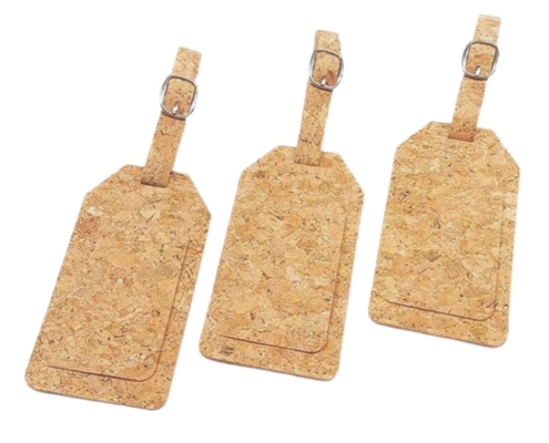 wholesale blank cork luggage tags