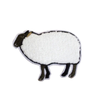 wholesale custom sheep chenille fuzzy patch
