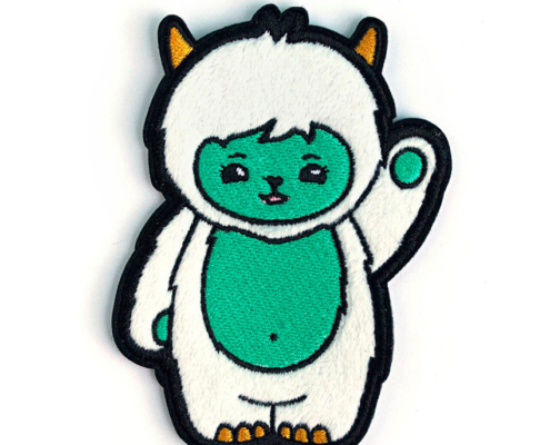 fuzzy snow monster kids iron on patch