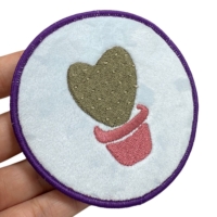 cute custom fuzzy succulent iron on patch