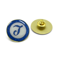 custom printed glittering glowing lapel pin