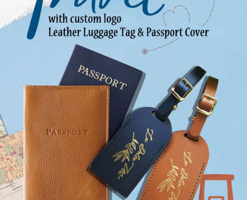 custom leather luggage tags and passport holders