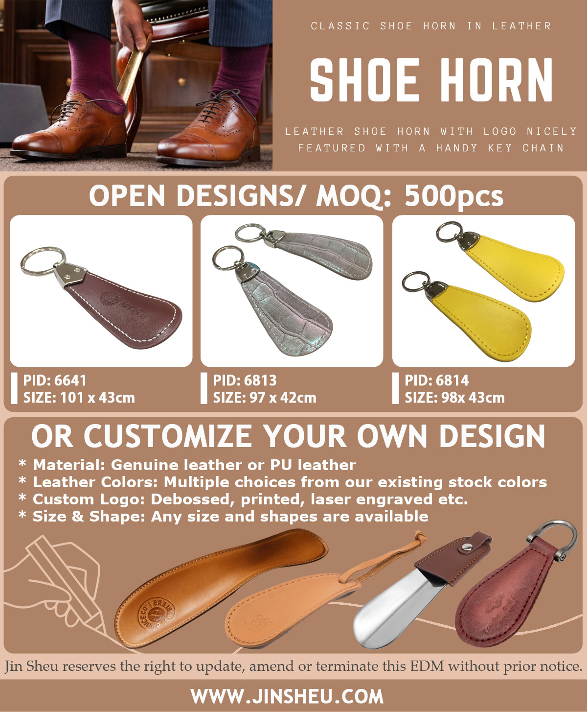 wholesale custom logo leather metal shoe horn keychains