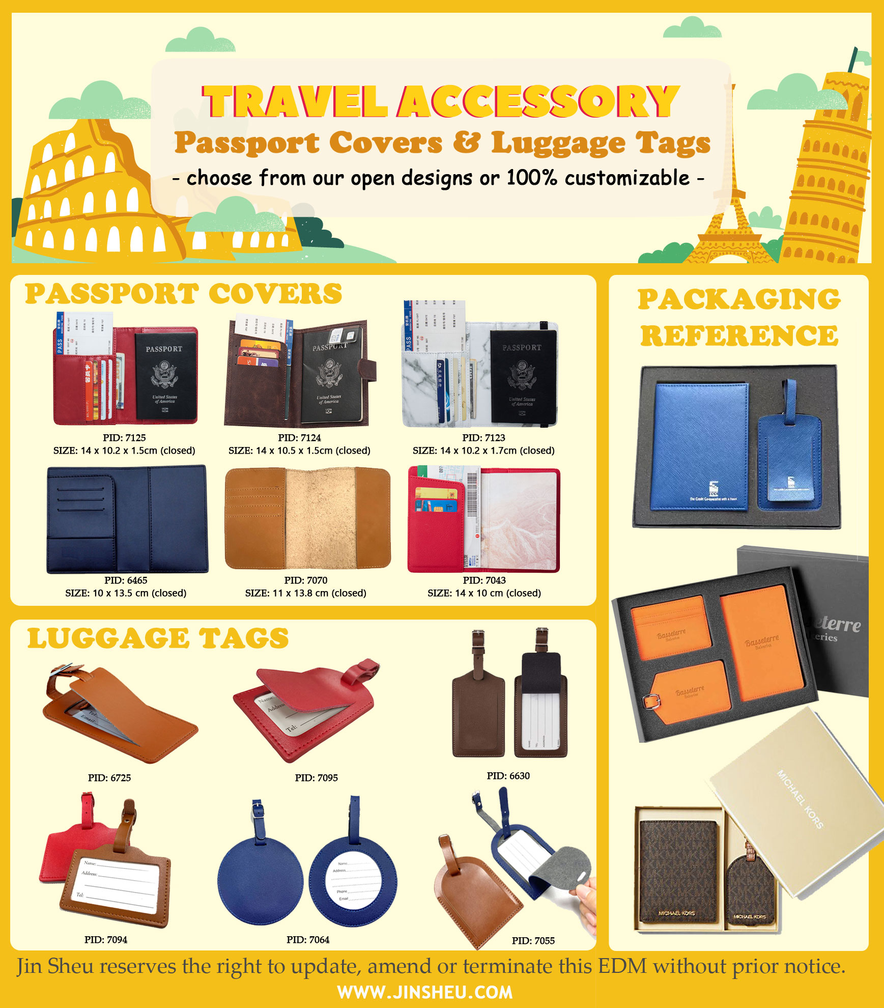 wholesale travel accessory leather passport holder and luggage tag set