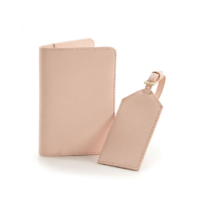 wholesale custom branded leather passport cover and suitcase tag set