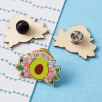 custom uv printed wooden lapel pins