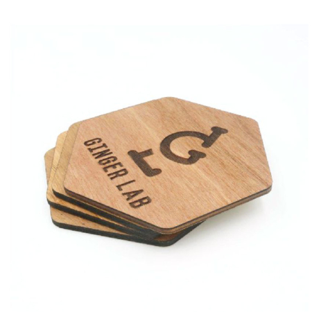 wholesale customized branded logo wooden coasters