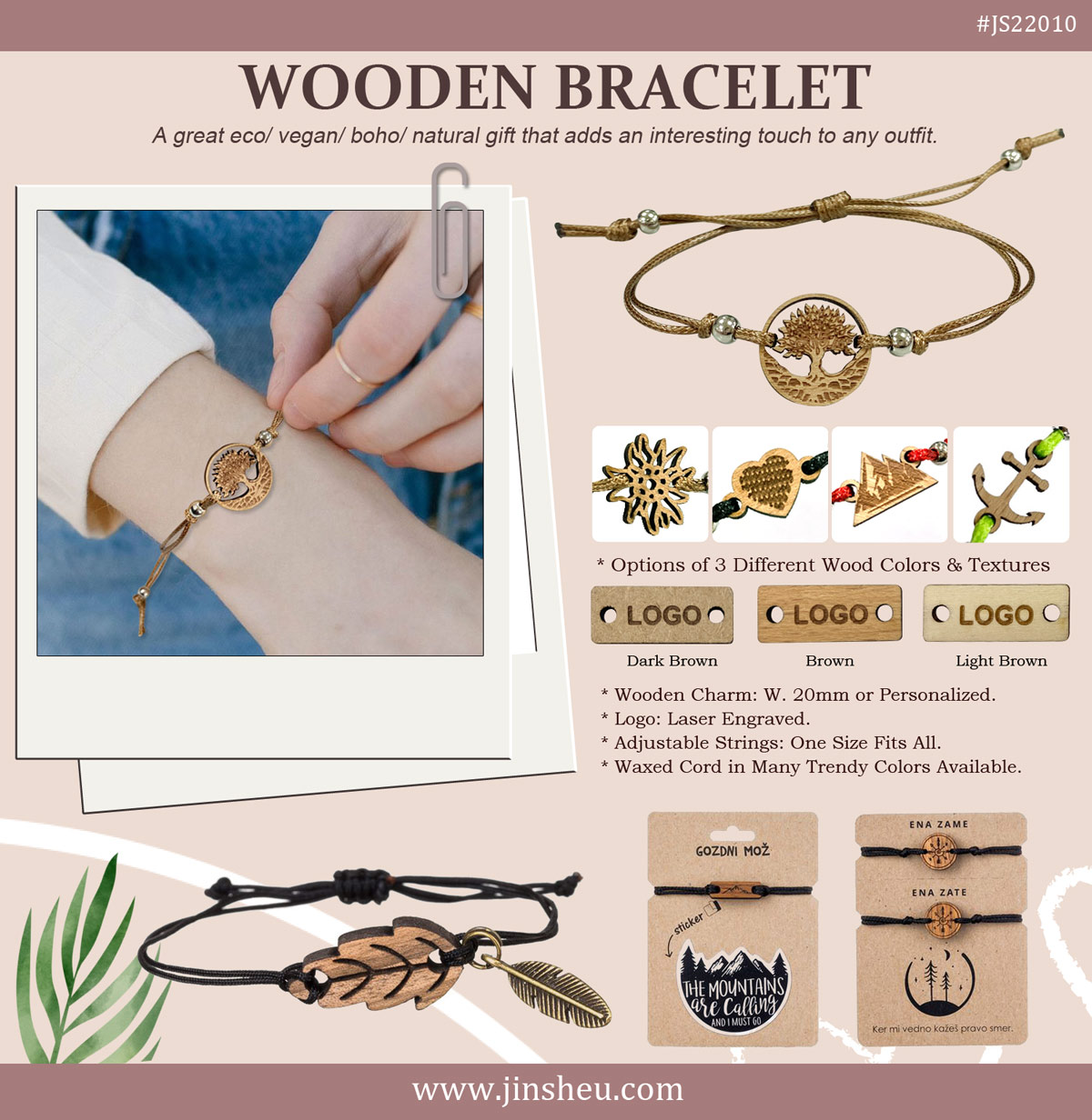 wholesale custom wooden bracelet