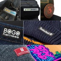 custom branded logo rubber labels