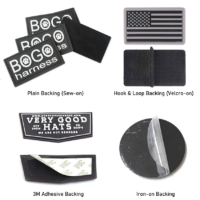 custom pvc patches backside fitting