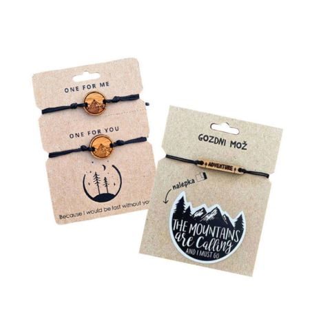 custom wooden bracelet gift paper card package