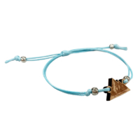 custom wooden charm bracelet with adjustable cord string