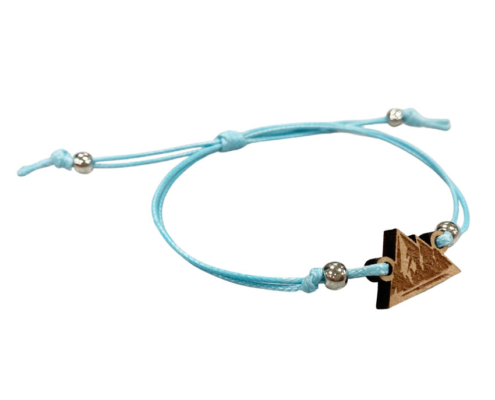 custom wooden charm bracelet with adjustable cord string