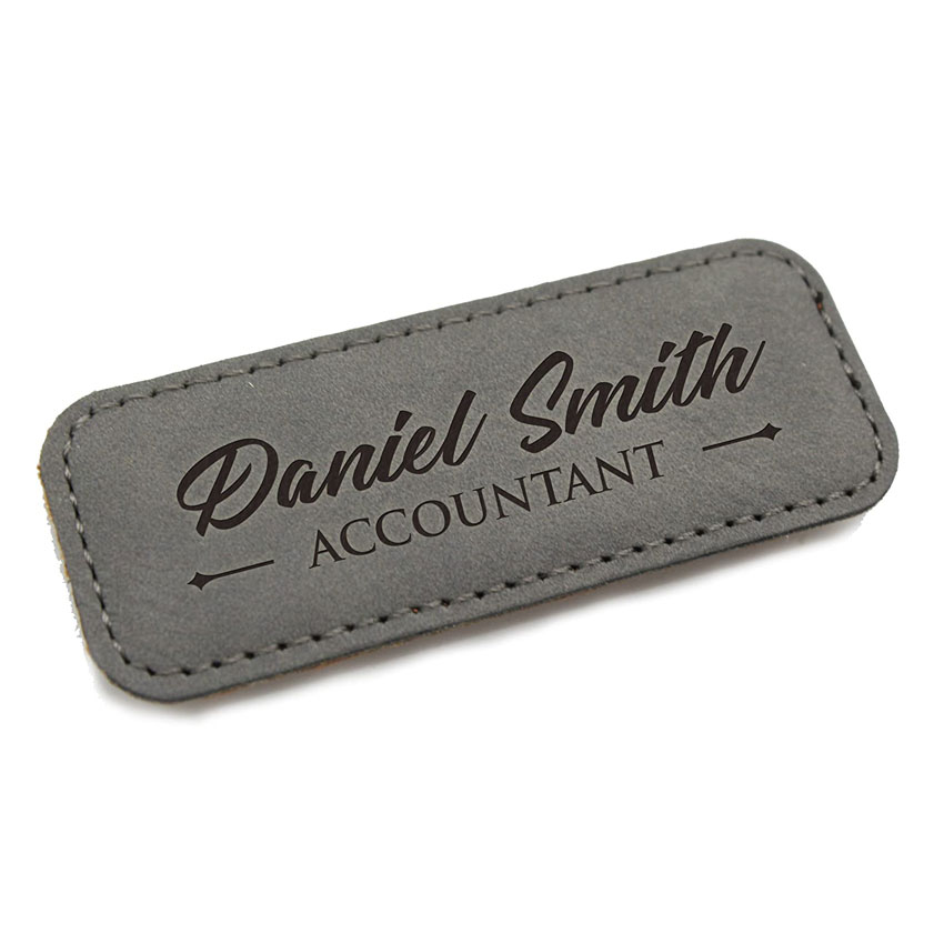promotional leather name badges magnet