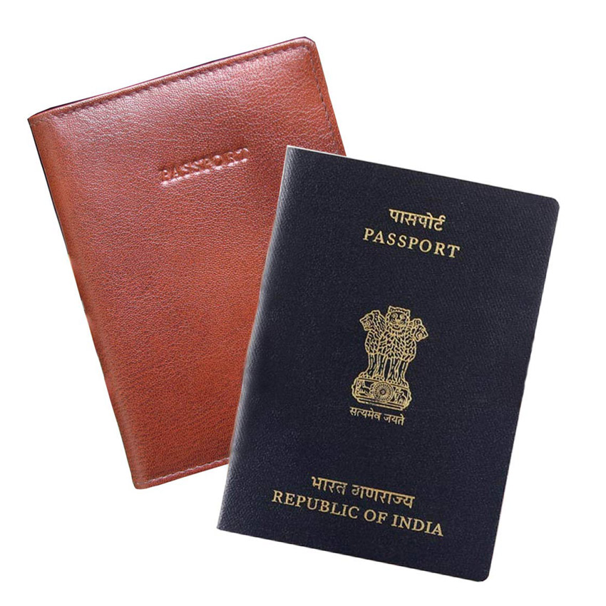 custom logo engraved PU leather passport covers