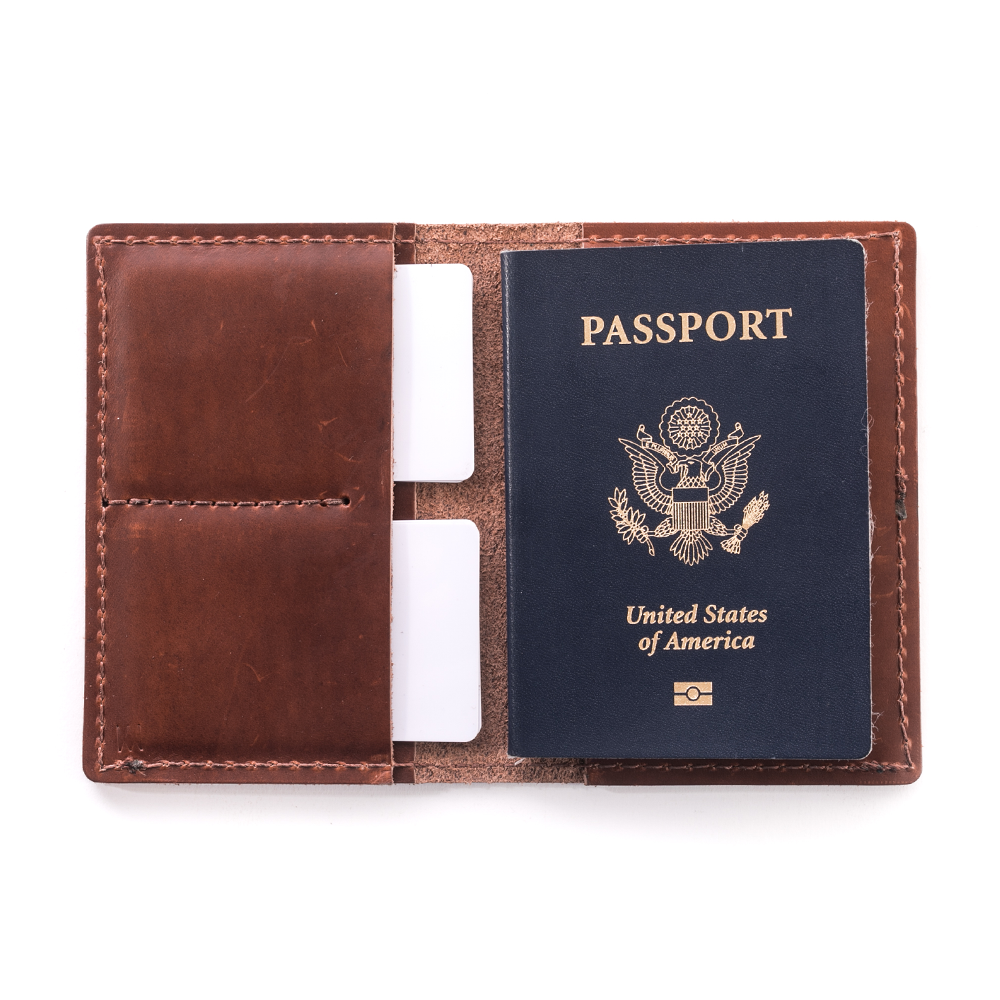custom made genuine leather passport holder