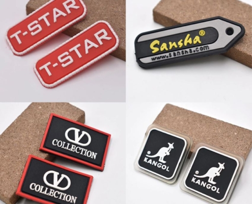 wholesale custom made PVC rubber logo labels and patches