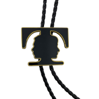 customized metal bolo tie with waxed necklace