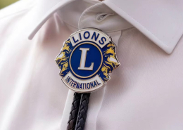 custom lion club metal soft enamel bolo tie medallion