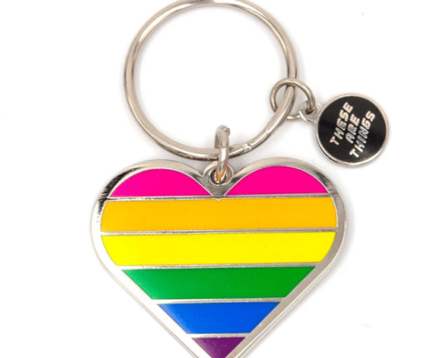 custom metal rainbow keychain