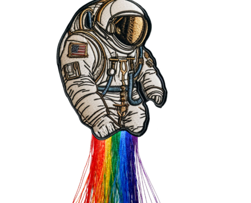 custom embroidered astronaut tassel patch