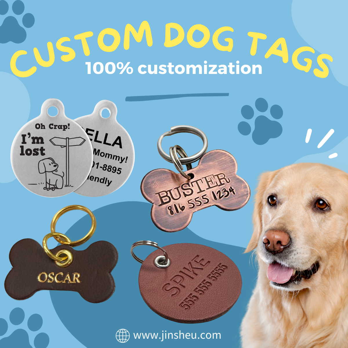 custom dog tags, pet id tags wholesale