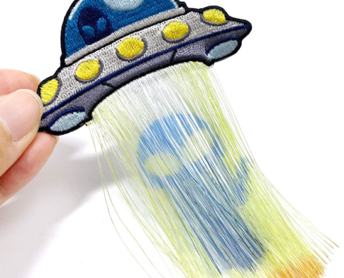 novelty embroidery UFO fringe patch