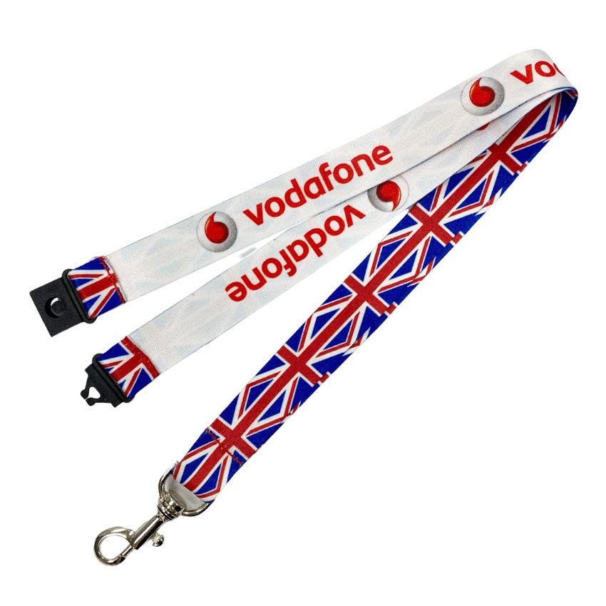 dual-side printed sublimated lanyard with safety breakaway