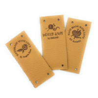 custom leather crochet tags for knitting items