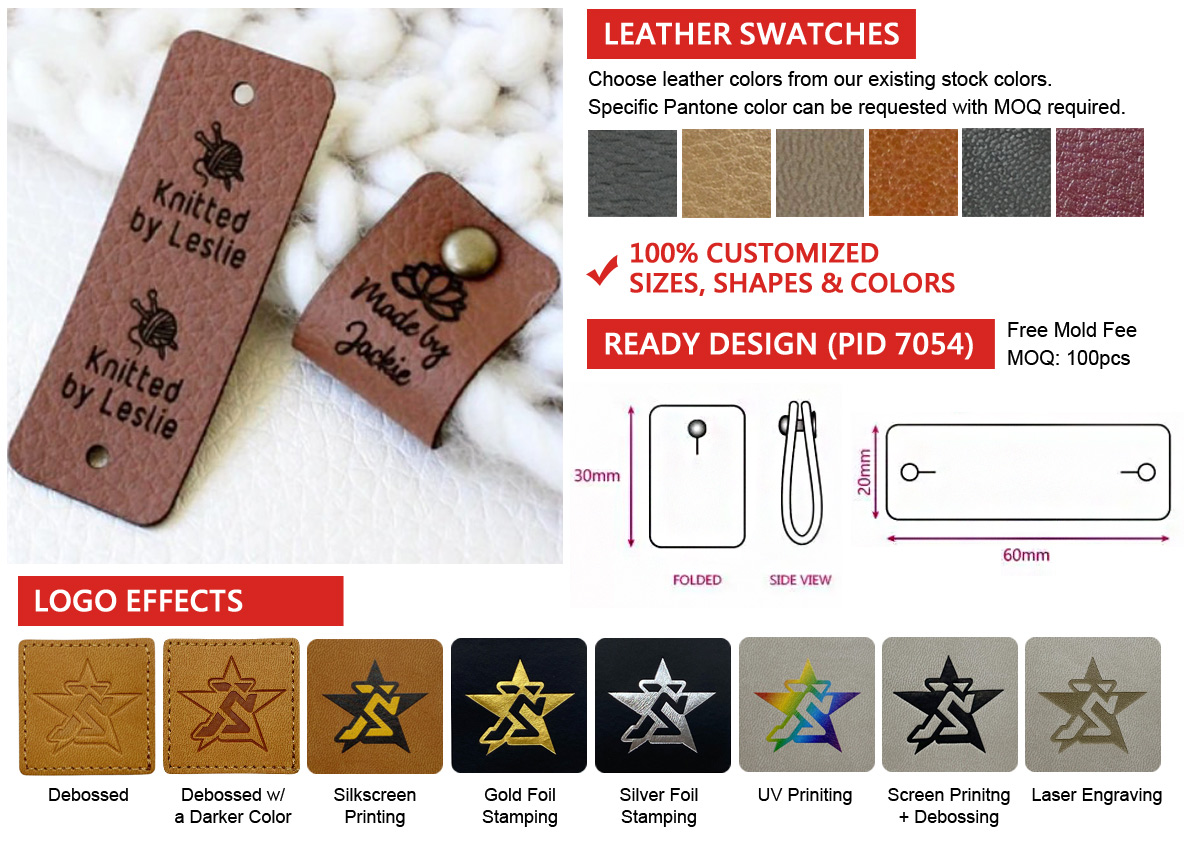 wholesale custom leather tags for