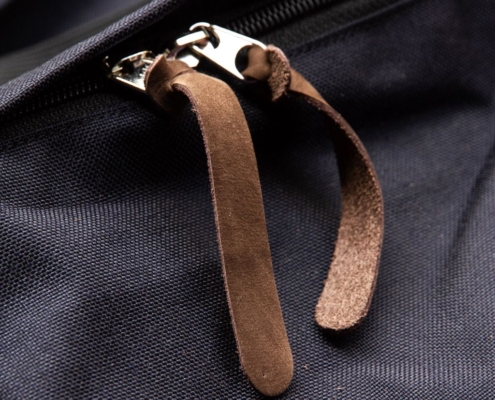 custom leather zipper pull tag tab