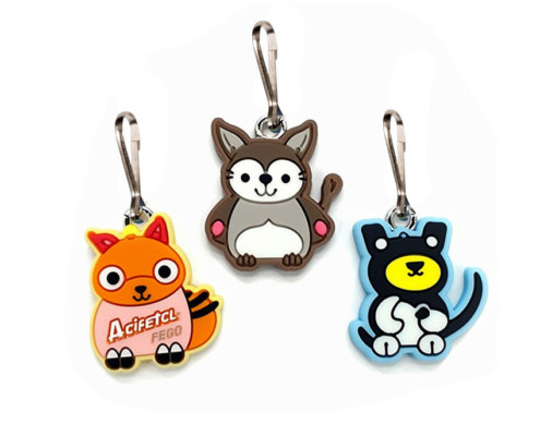 personalized cute animal zipper pullers