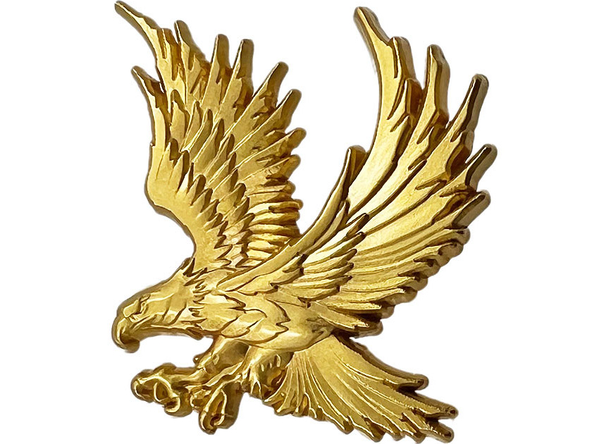 3D Brass Die Struck Eagle Pin Badge