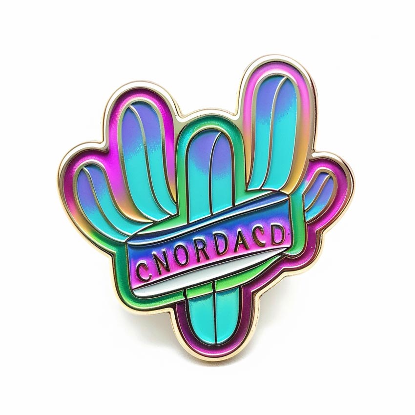 custom made rainbow plated enamel lapel pin