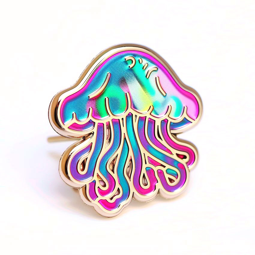 custom made anodized rainbow color lapel pin