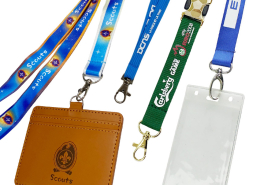 custom logo printed id badge lanyards