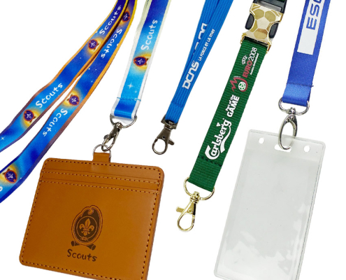 custom logo printed id badge lanyards