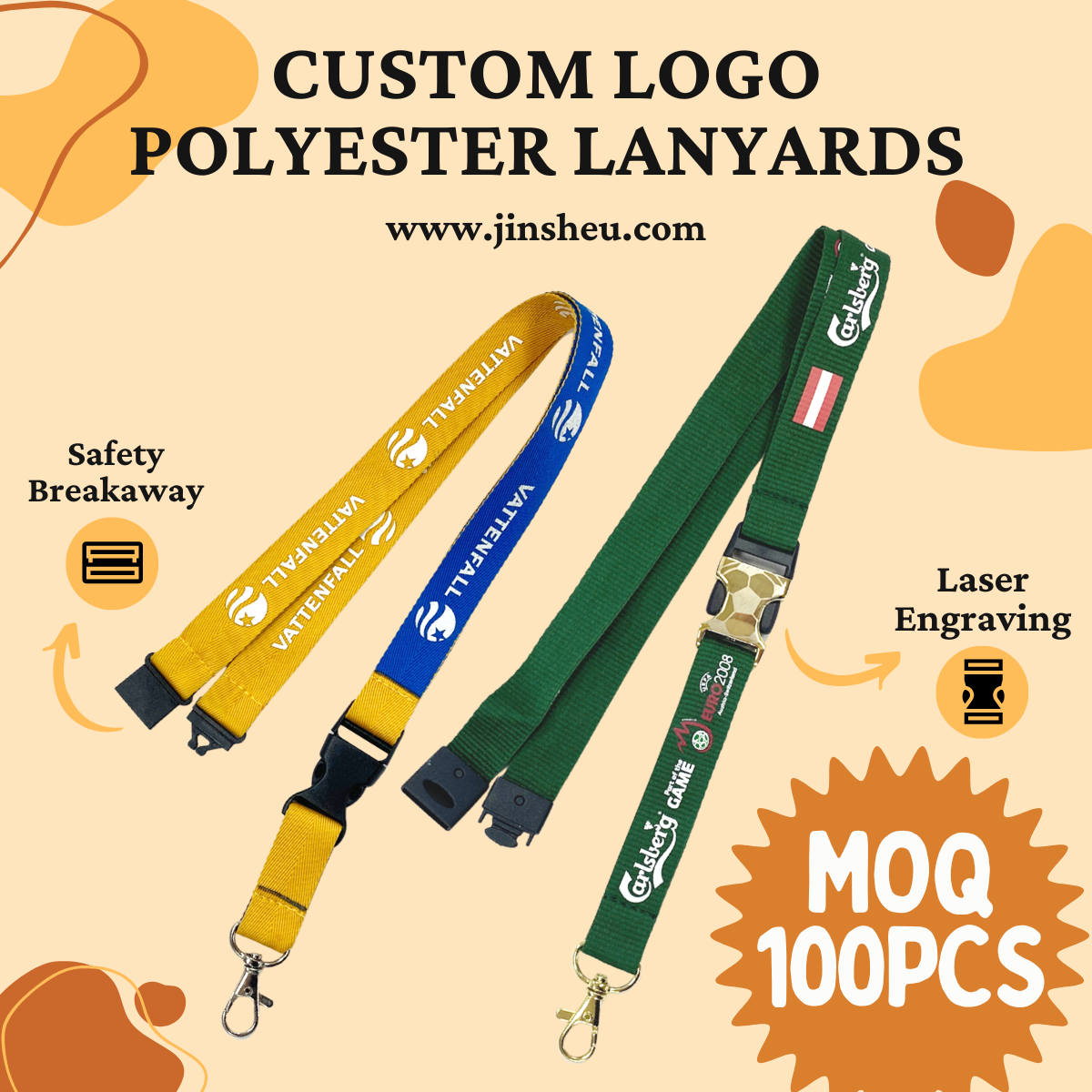Wholesale Custom Flat Polyester Lanyards | Promotional Lanyards