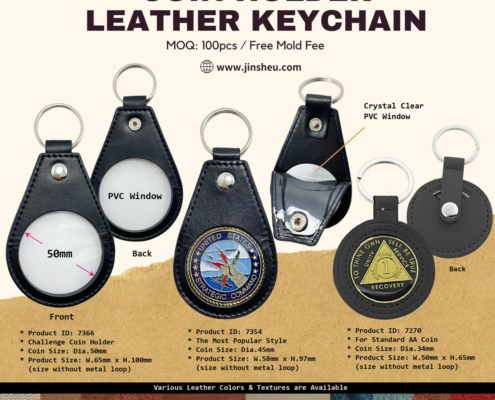 wholesale challenge coin and recover chip holder leather keychains